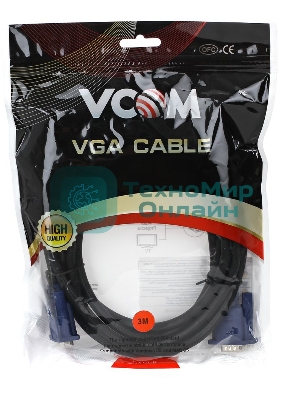 Кабель монитор-SVGA card (15M-15M) 3.0м 2 фильтра VCOM