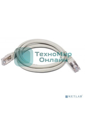 Кабель патч-корд, Filum FL-F5-2M F/UTP 5e cat. 2м, 26AWG(7x0.16 мм), омедненный алюминий (CCA), PVC, серый