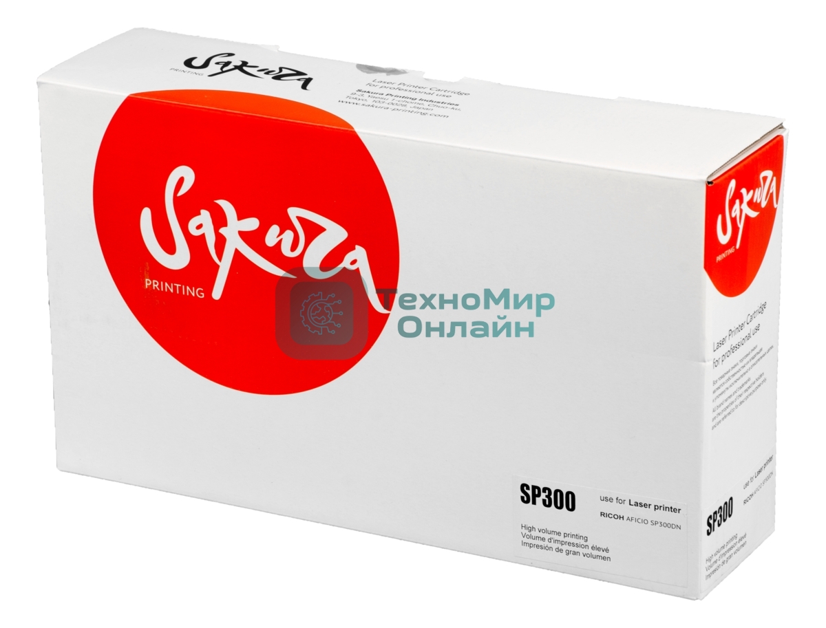 Картридж Sakura SP300 для Ricoh Aficio SP300DN, черный, 1 500 к.