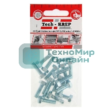 Болт М6х20 с шестигранной головкой цинк. DIN 933 (уп. 18 шт) класс прочности 8.8. коробка Tech-Krep 102957