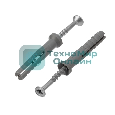 Дюбель-гвоздь Kranz потайной бортик, полипропилен 6х40 пакет (100 шт/уп)