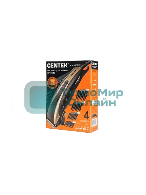 Машинка для стрижки Centek CT-2110 (черный/золотой) титановые ножи, прорезиненный корпус