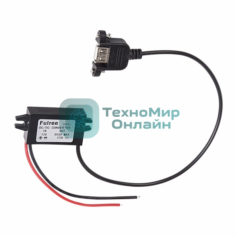 Адаптер Rexant DC 12 V-гнездо USB-A 5 V 3 A