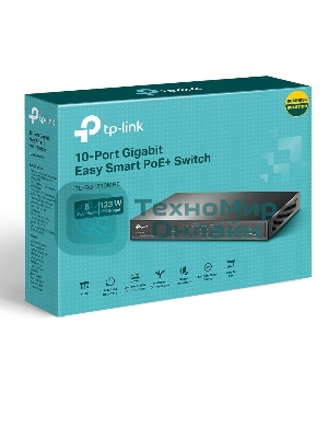 Коммутатор TP-Link TL-SG1210MPE Easy Smart 10-портовый гигабитный с 8 портами PoE+