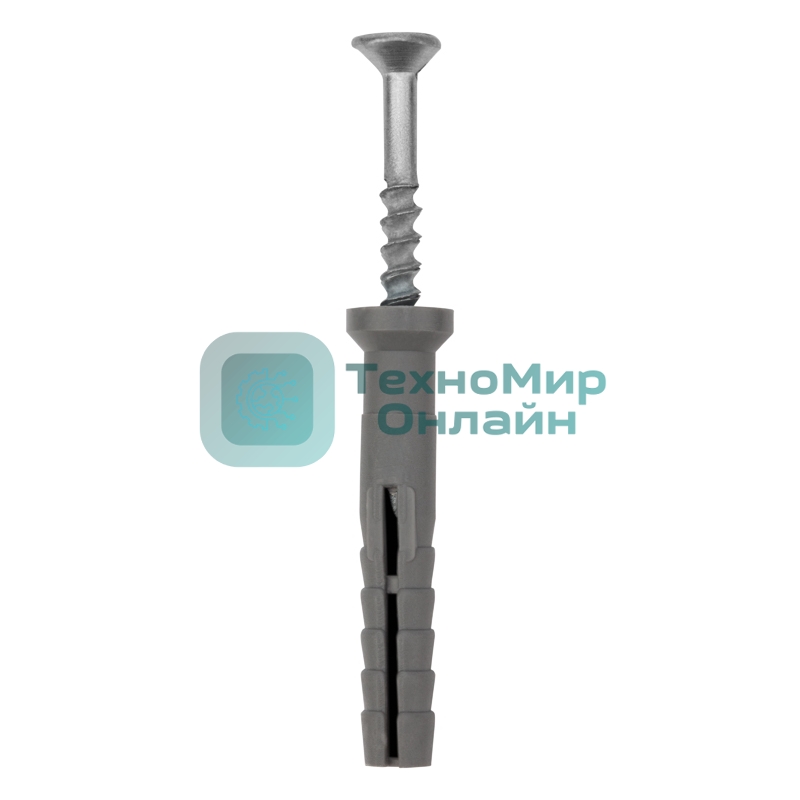 Дюбель-гвоздь Kranz потайной бортик, полипропилен 6х40 пакет (100 шт/уп)