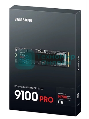 Накопитель SSD 1Tb Samsung 9100 PRO, M.2, PCI-E 5.0 x4, TLC 3D NAND [R/W - 14800/13400 Mb/s]