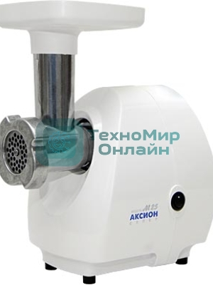 Мясорубка электрическая Аксион М25.01 белый, 1500 Вт, 1.7 кг/мин, защита от перегрузки, насадки - 3