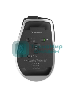 Мышь беспроводная/проводная 3Dconnexion CadMouse Pro Wireless Left (3DX-700079) черный, 7200 dpi, радиоканал, Bluetooth, USB Type-C, кнопки - 7