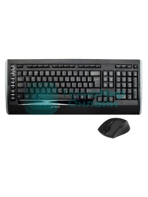 Комплект клавиатура+мышь A4TECH 9300F беспроводной, USB, 2000 DPI, чёрный