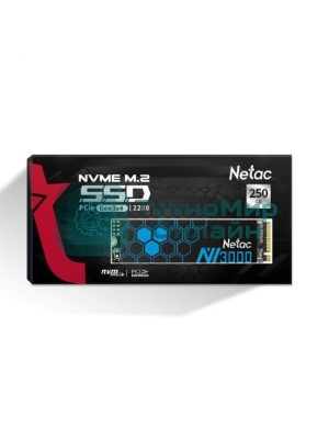 Накопитель SSD Netac NV3000, 250Gb, PCIe 3.0 x4, M.2 2280, NVMe, R/W 3000/1400