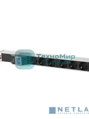 Блок розеток ЦМО Rem-32 с авт., 6 Schuko, 32А, алюм., 19