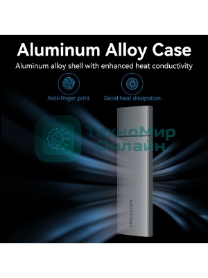 Корпус для SSD Vention USB 3.1 Gen 2-C M.2 NVMe Серый