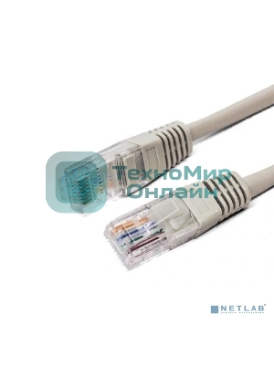 Кабель патч-корд, Filum FL-U5-C-3M U/UTP 5e cat. 3м, 26AWG(7x0.16 мм), чистая медь, PVC, серый