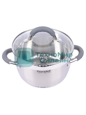 Кастрюля Rondell RDS-023 с\кр 18 см, (2,3л) Flamme (нерж.сталь 18/10,ручки из нерж.стали со вставкой силикон)