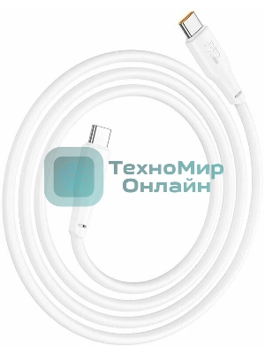 Кабель USB2.0 Hoco Type-C/Type-C, 5А, 100Вт, X96, 1м, белый, коробка