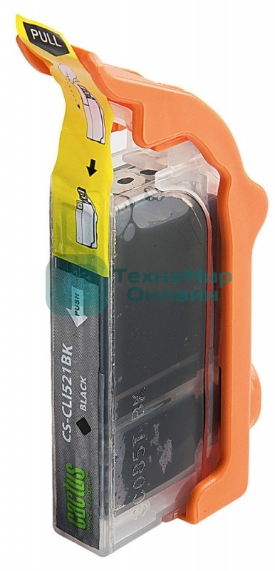 Картридж струйный Cactus CS-CLI521BK черный (8.4 мл) для Canon Pixma MP540/MP550/MP620/MP630/MP640/MP660/MP980/MP990/iP3600/iP4600/iP4700/MX860
