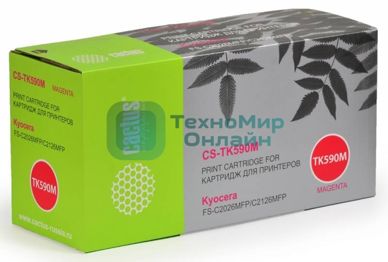 Картридж лазерный Cactus CS-TK590M пурпурный (5000 стр.) для Kyocera FS-C2026MFP/C2126MFP/C2526MFP/C2626MFP/C5250DN