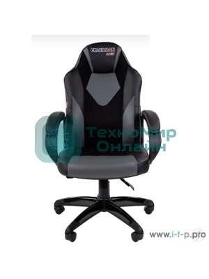 Кресло Chairman game 17 черный, экокожа, 120 кг, механизм качания