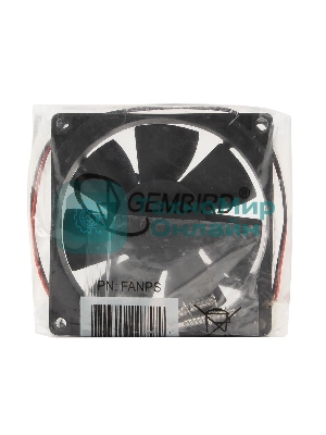 Вентилятор для корпуса Gembird FANPS черный, 80 мм, 2600 об/мин, 27 дБ, 2 pin