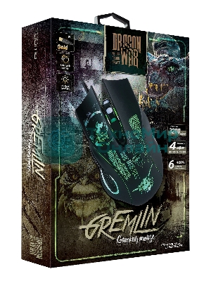 Мышь проводная Qumo Gremlin M37 черный, 3200 dpi, USB, кнопки - 6