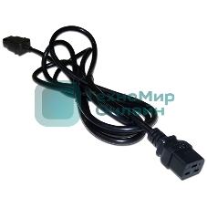 Шнур питания Lanmaster C19-C20, 3х1.5, 220В, 16А, черный, 1 м
