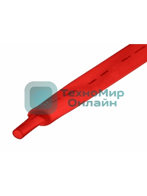 Термоусаживаемая трубка Rexant 22,0/11,0 мм, красная, упаковка 10 шт. по 1 м