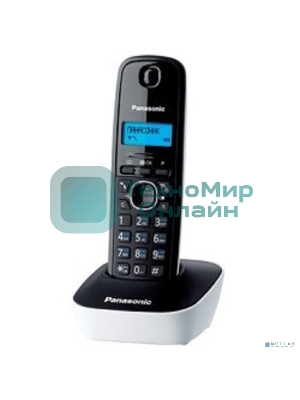 Телефон беспроводной (DECT) Panasonic KX-TG1611RUW (белый) АОН, Caller ID,12 мелодий звонка,подсветка дисплея,поиск трубки