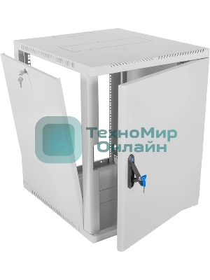 Шкаф коммутационный ЦМО (ШРН-15.500.1) настенный 15U 600x529 мм пер. дв. металл 200 кг серый 470 мм 180 град.