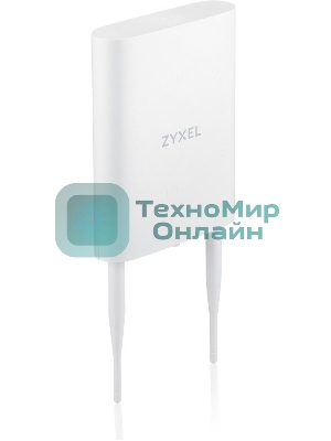 Гибридная уличная точка доступа Zyxel NebulaFlex NWA55AXE, 802.11a/b/g/n/ac/ax (2,4 и 5 ГГц), внешние антенны 2x2 (в комплекте), до 575+1200 Мбит/с, 1xLAN GE, защита от 4G/5G, без поддержки Captive po
