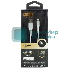 Кабель Cactus CS-LG.USB.A-0.8 USB (m)-Lightning (m) 0.8м белый блистер