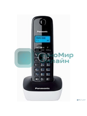 Телефон беспроводной (DECT) Panasonic KX-TG1611RUW (белый) АОН, Caller ID,12 мелодий звонка,подсветка дисплея,поиск трубки