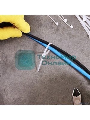 Хомут-стяжка кабельная нейлоновая Rexant 100x3,6 мм, белая, упаковка 100 шт.