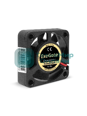 Вентилятор 5В DC ExeGate ExtraSilent ES04010S2P-5 (40x40x10 мм, Sleeve bearing (подшипник скольжения), 2pin, 4500RPM, 22dBA)