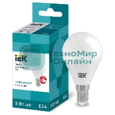 Лампа светодиодная IEK LLE-G45-5-230-40-E14 ECO G45 5Вт шар 4000К белый E14 450 лм 230-240В