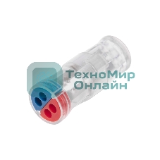 Экспресс-клемма Rexant СМК 2273-2x2R проходная разъемная 2 полюса 2х2-проводная 0,5-2,5 мм² (50 шт/уп)