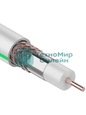 Кабель коаксиальный PROconnect SAT 703 B, Cu/Al/Cu, 64%, 75 Ом, бухта 100 м, белый