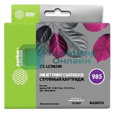 Картридж струйный Cactus CS-LC985M пурпурный (15 мл) для Brother DCPJ315W/DCPJ515W/MFCJ265W