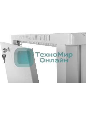 Шкаф коммутационный ЦМО (ШРН-15.500.1) настенный 15U 600x529 мм пер. дв. металл 200 кг серый 470 мм 180 град.