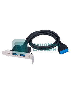 Планка USB 3.0 на заднюю панель низкопрофильная Cablexpert CC-USB3-RECEPTACLE-LP, 2 порта USB
