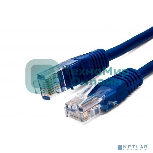Кабель патч-корд, Filum FL-U5-1M-BL U/UTP 5e cat. 1м, 26AWG(7x0.16 мм), омедненный алюминий (CCA), PVC, синий