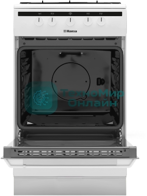 Плита газовая Hansa FCGW51001 белый, конфорок 4 шт, духовка 56 л, 50 см x 85 см x 60 см
