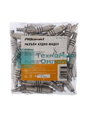 Разъем штекер PROconnect RCA металл под винт ZN черный/красный