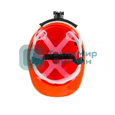 Каска защитная Сибртех с храповым механизмом, ЕВРОПЛАСТ, оранжевая