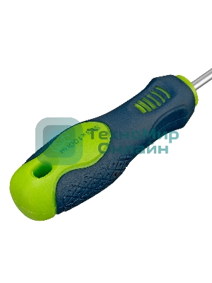 Отвертка Сибртех, SL3,0 х 100 мм, CrV, двухкомпонентная рукоятка