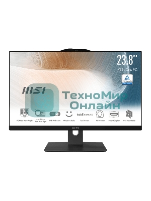 Моноблок Modern AM242P 12M-090RU (MS-AE07) 23.8'' FHD(1920x1080)/Intel Core i5-1240P/16GB/512GB SSD/Integrated/WiFi/BT/2.0MP/KB+MOUSE(WLS)/W11Pro/1Y/BLACK