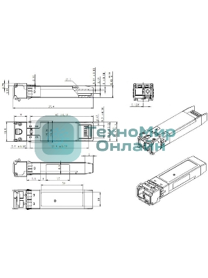 Модуль SNR SFP+ WDM, дальность до 20км (12dB), 1270нм
