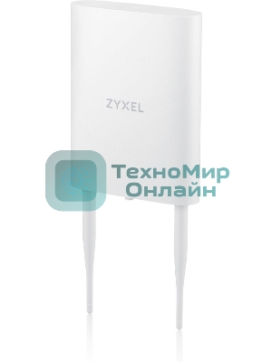 Гибридная уличная точка доступа Zyxel NebulaFlex NWA55AXE, 802.11a/b/g/n/ac/ax (2,4 и 5 ГГц), внешние антенны 2x2 (в комплекте), до 575+1200 Мбит/с, 1xLAN GE, защита от 4G/5G, без поддержки Captive po