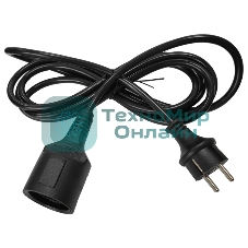 Удлинитель, вилка Schuko прямая - розетка Schuko, 3х1.5, 220 В, 16А, черный, 7 метров