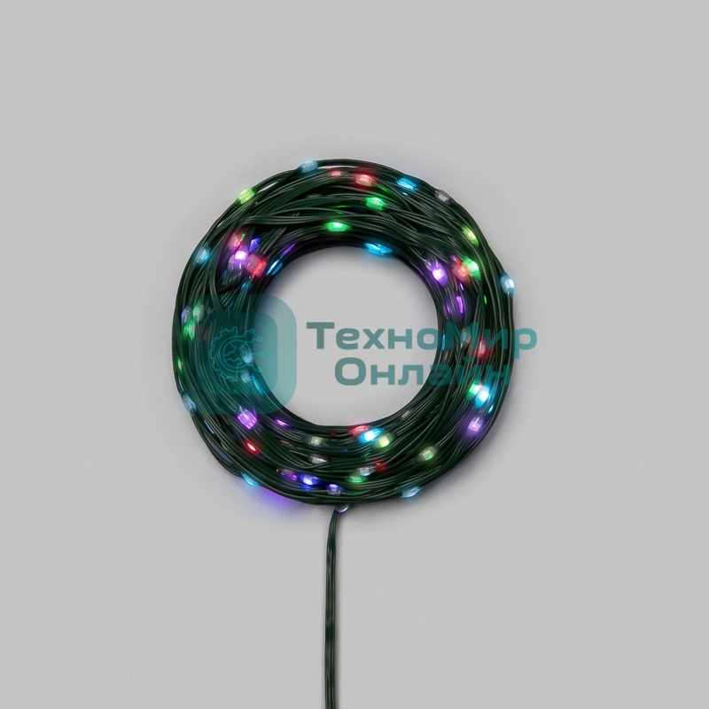 Умная гирлянда Neon-night Роса с крупными каплями 30м 300 LED RGB мягкий зеленый провод IP20 USB