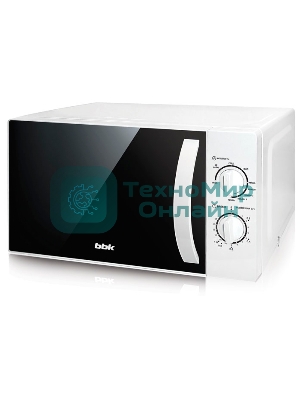 Микроволновая печь BBK 20MWG-738M/W белый, 20 л, 700 Вт, переключатели - поворотный механизм